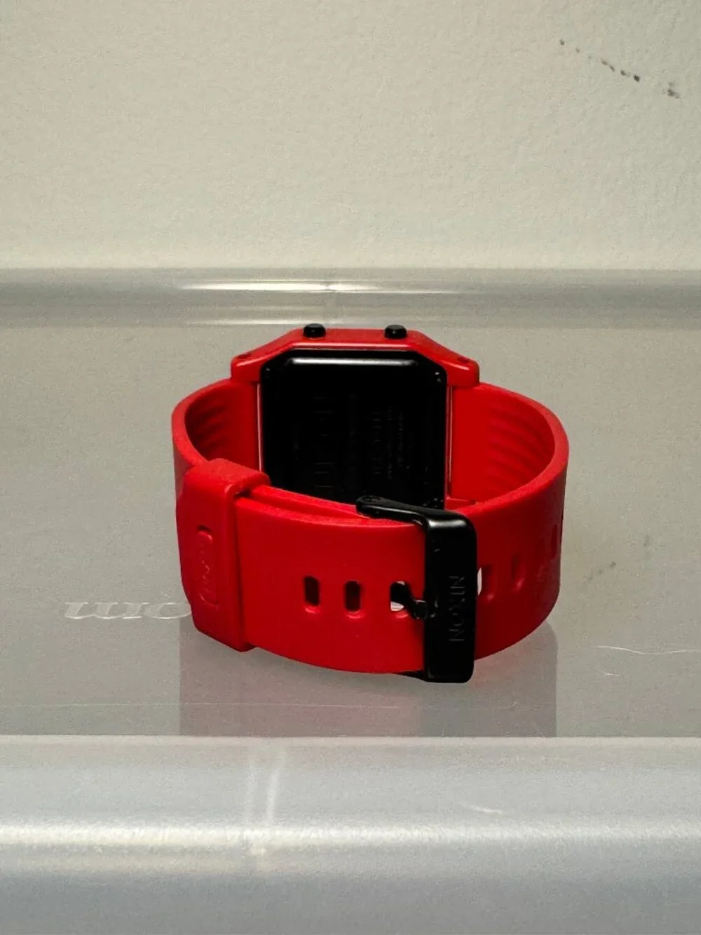 Nixon The Staple Red Digital Watch 100M Dual Time Alarm Chronograph
